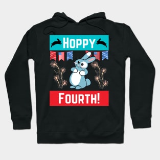 Hoppy Fourth 4th of July Fourth Independence Day Rabbit Bunny Lover Gifts Hoodie